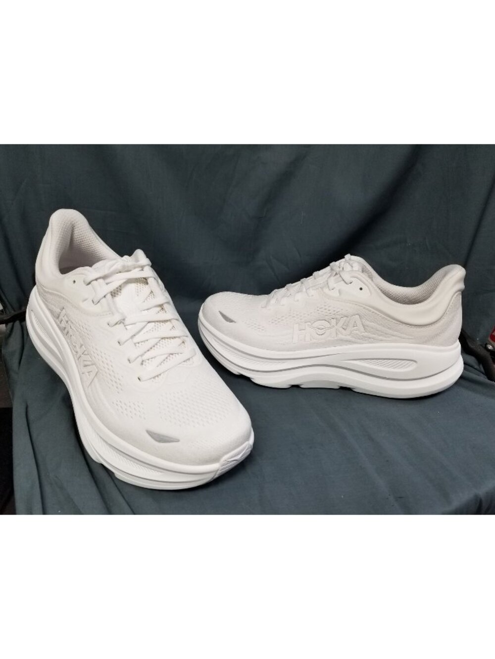 Hoka One One Bondi 9 Sneakers White Mesh Men's Size 10.5 NEW NO BOX!